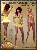 *Goddess* PassionRose Cocktail Dress Antique Gold