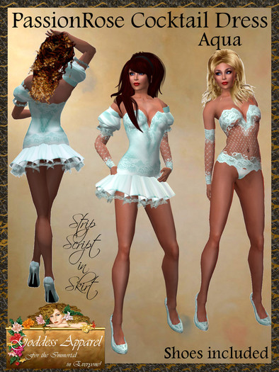 *Goddess* PassionRose Cocktail Dress Antique Gold