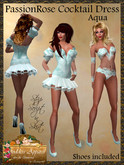 *Goddess* PassionRose Cocktail Dress Aqua