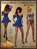 *Goddess* PassionRose Cocktail Dress Rich Blue