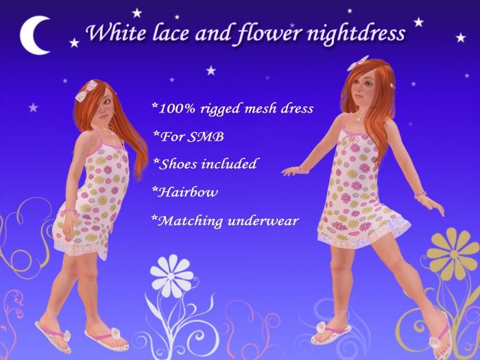 Flower and lace night dress