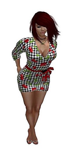 Checker w/cherries dress