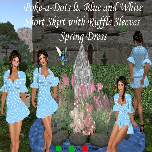 Poke-a-dot Lt. Blue & White Spring Dress