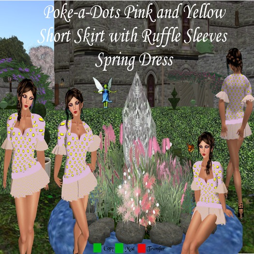 Poke-a-dot Pink & Yellow Spring Dress 