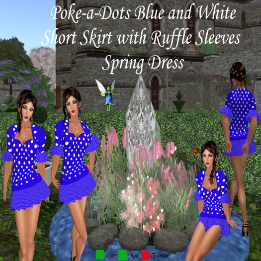  Poke-a-dot Drk Blue & White Spring dress