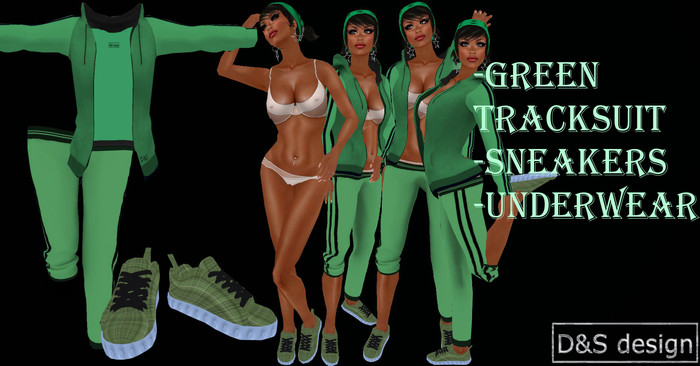 D&S design  MESH GREEN TRACKSUIT