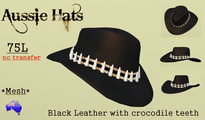 Aussie Hat - Brown Leather