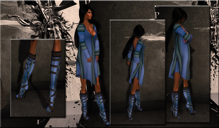 ~*DS*~ OutFit TriaDeep / Stripes / Blue / MESH