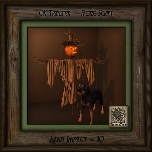 Jack O Lantern Scarecrow and Rottie
