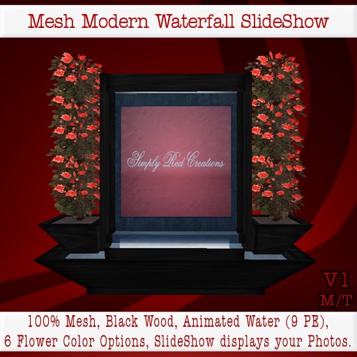 Second Life Marketplace - *SRC* Mesh Modern Waterfall (Black)(V1)