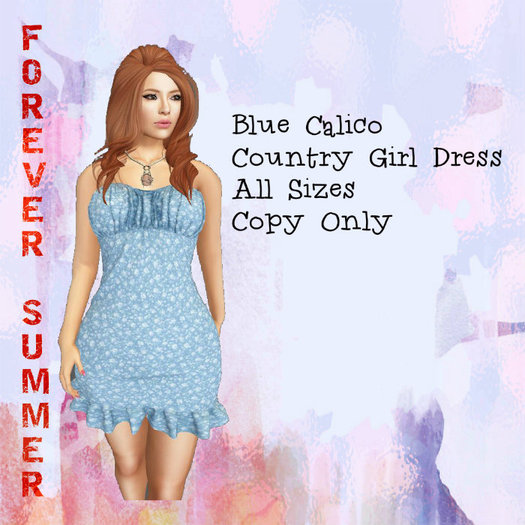 FOREVER SUMMER Green Calico Floral Country Girl Dress