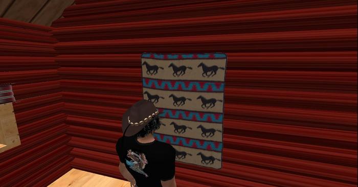 Cabin Horse Blanket Curtain action moves up and down on touch for window blind