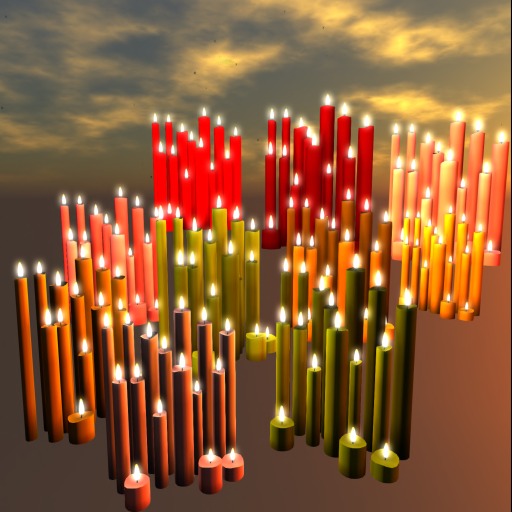 Candle bunch 3 prims copy green