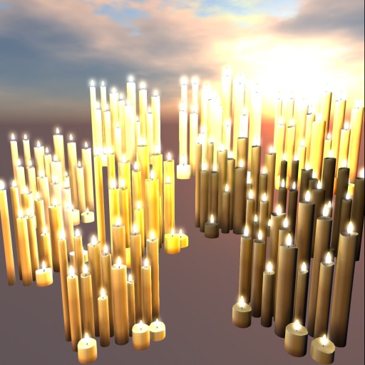 Candle bunch 3 prims copy green