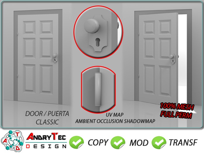 AndryTec Design / Door Classic left / right 100% Mesh