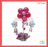 Globo flor rosa y estrellas / Flower Pink and Stars balloon