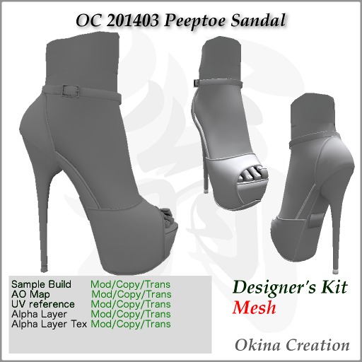 Designers kit OC 201403 Peeptoe Sandal (D-kit) Update