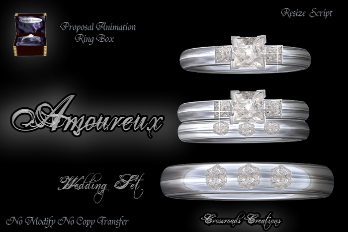 Wedding Ring/Rings~Amoureux Wedding Set boxed