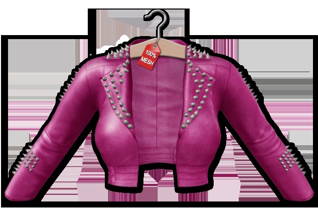 :VIRTISTRY: Studded Leather Jacket (Pink)