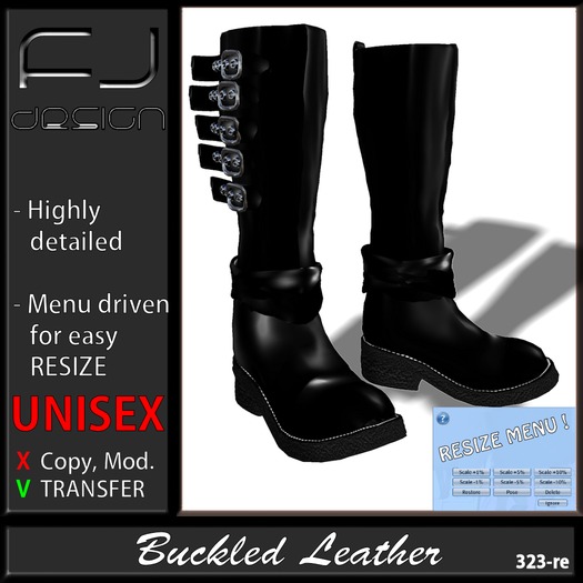 FJ Design Box 323 Buckled Leather Boots