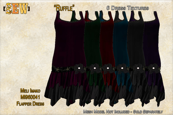 [SEW] FP Text MI960041 Flapper Dress Ruffle