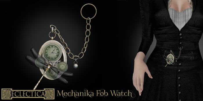 Eclectica 'Mechanika' fob watch-Dragonfly 