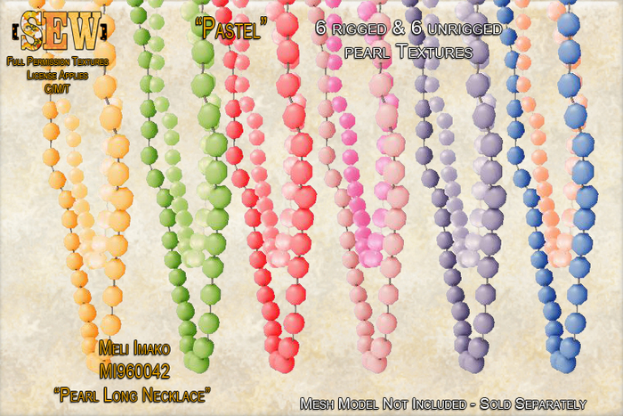 [SEW] FP Tex MI960042 Pearl Long Necklace Pastels