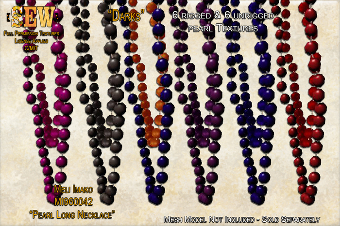 [SEW] FP Tex MI960042 Pearl Long Necklace Darks