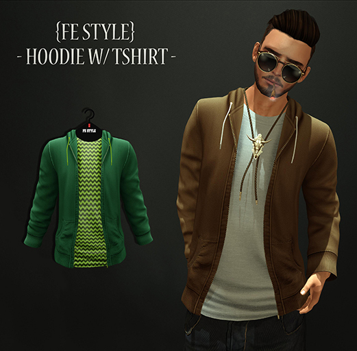 {Fe Style} Hoodie w/T-Shirt - CrevronFF