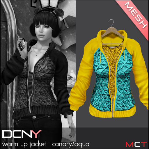 DCNY Warm-Up Jacket in Canary/Aqua