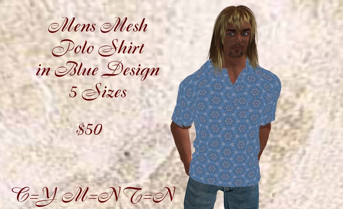 Mens Mesh Polo Blue                      B