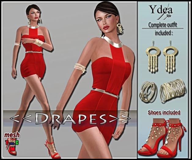 *Ydea* Drapes red (wear)