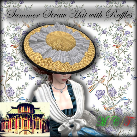 ~CdE~ Summer Straw Hat w/t Ruffles