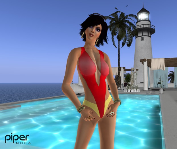 Piper Moda 'Amanda Red' swimsuit