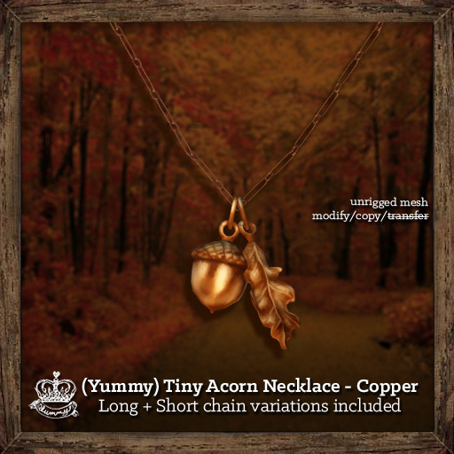 (Yummy) Tiny Acorn Earring -  Copper