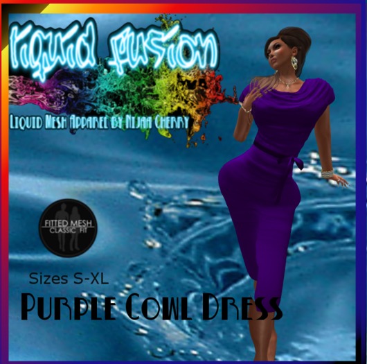 Liquid Mesh Cowl Dress RED