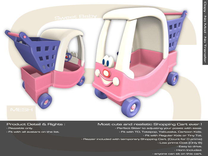 Sweet Baby - Shopping Cart Mesh Pink
