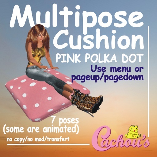 MULTIPOSE CUSHION polka dot pink