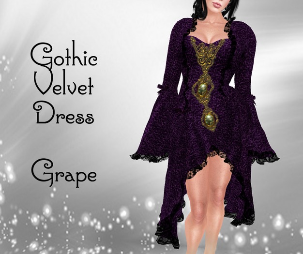 Gothic Velvet Dress Grape