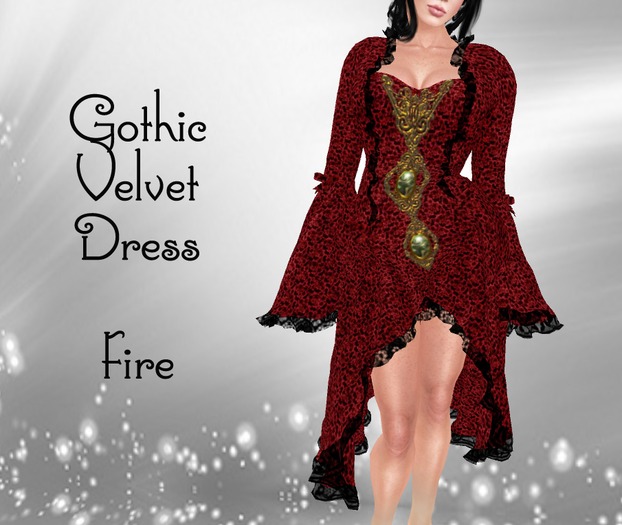 Gothic Velvet Dress Fire