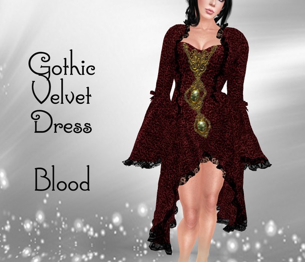 Gothic Velvet Dress Blood