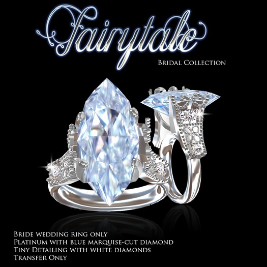 Exquisite Fairytale Princess Wedding Ring Platinum 