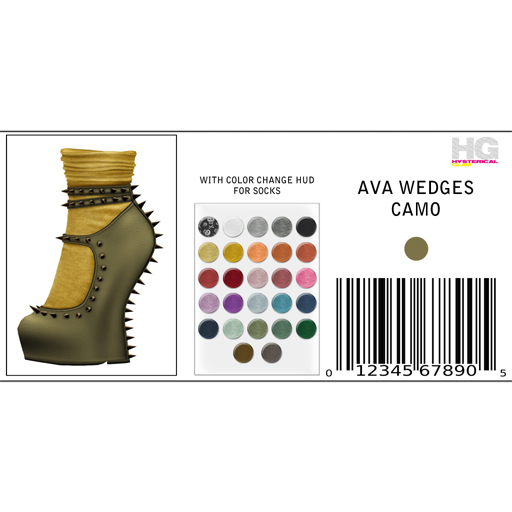 HYSTERICAL GLAM . Ava Wedges [CAMO]
