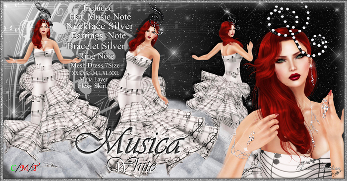 -Lamu Fashion-Gown *Musica* White !DISCOUNT!