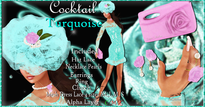 -Lamu Fashion-Cocktail Turquoise !DISCOUNT!