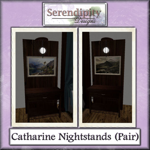 Serendipity Designs - Catharine Matched Night Tables w/ Art