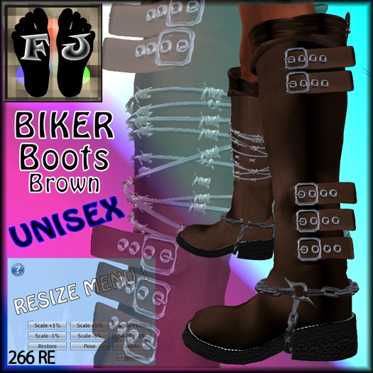 FJ Design 266 - Biker Boots Brown - Boxed Upgrade(F)