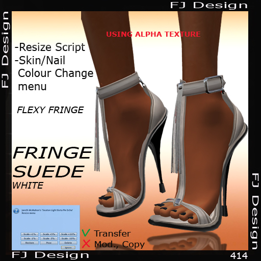 FJ Design Box 414v2 Fringe Suede white 39