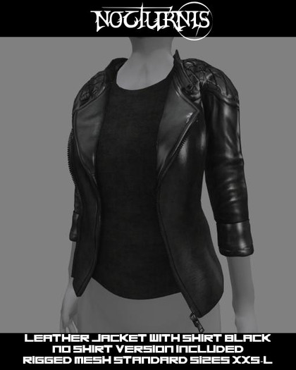 Nocturnis Mesh Leather Jacket With Shirt Black