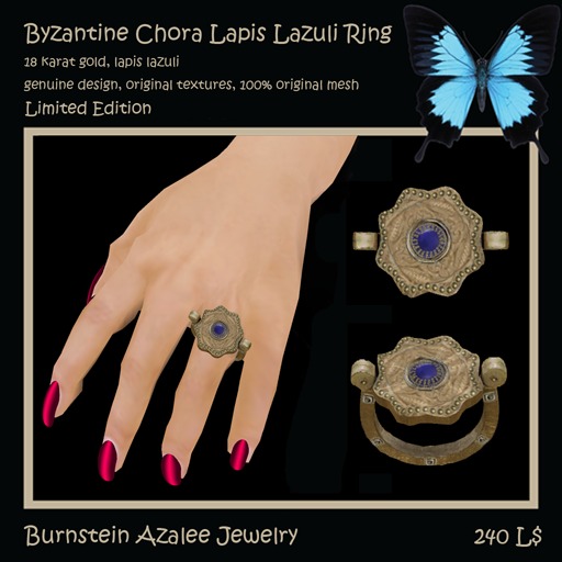 Byzantine Chora Lapis Lazuli Ring [mesh]